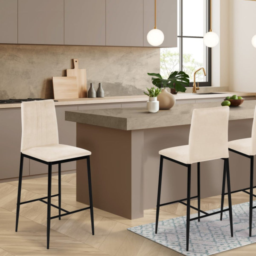 Lot de 4 tabourets Jade beige