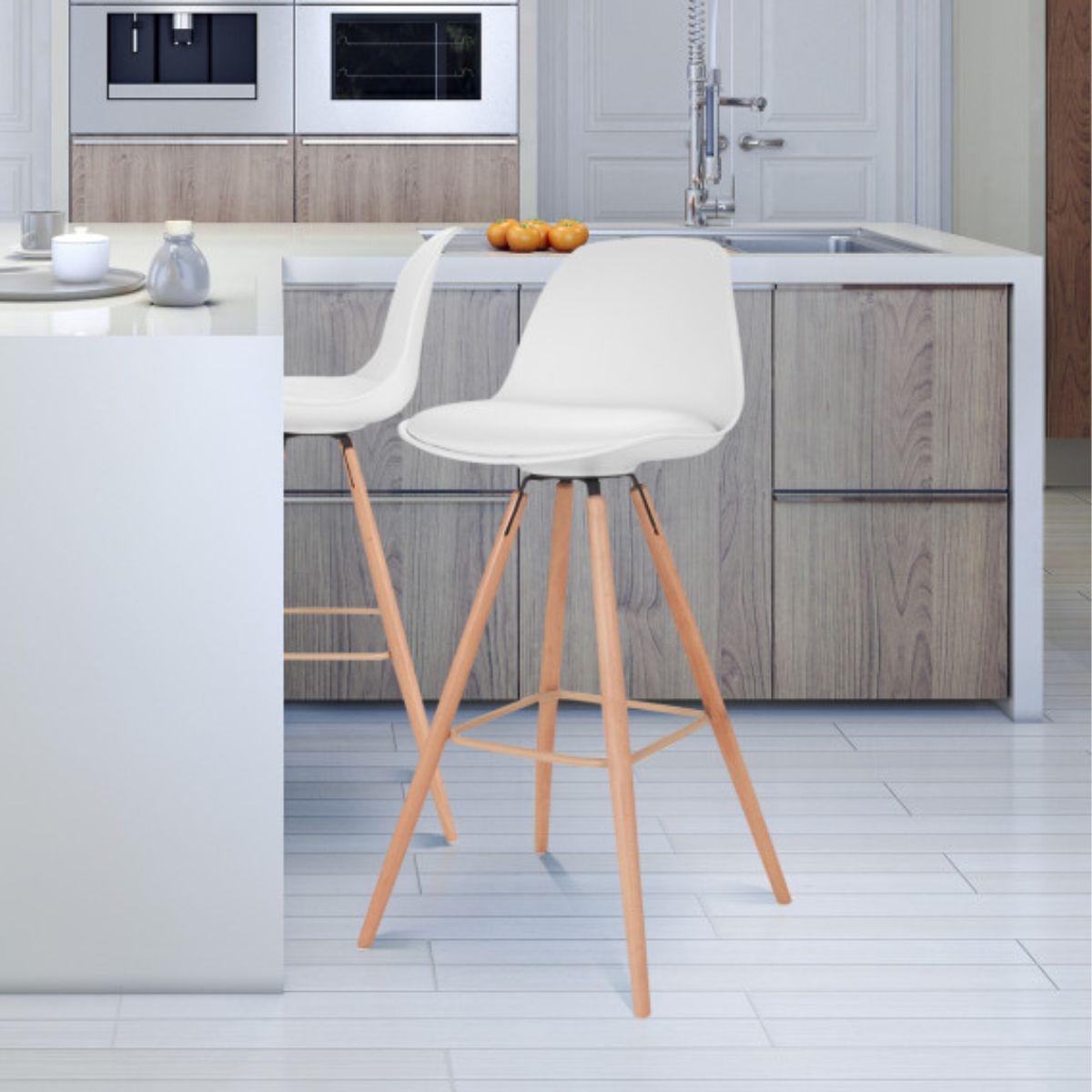 Lot de 4 tabourets Oslo Blanc
