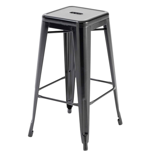 Lot de 4 tabourets de bar extérieur en métal noir