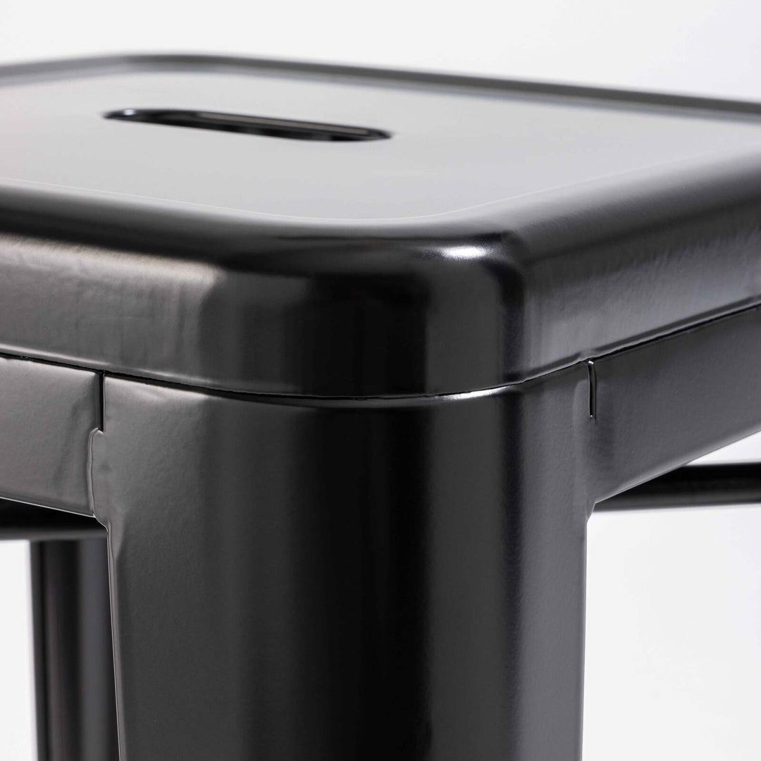 Lot de 4 tabourets de bar extérieur en métal noir