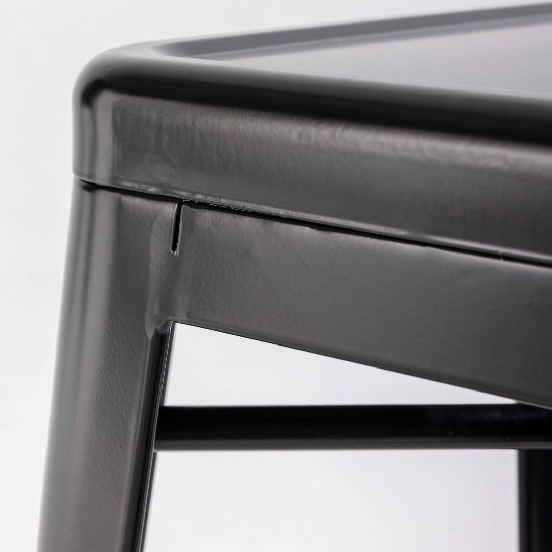Lot de 4 tabourets de bar extérieur en métal noir