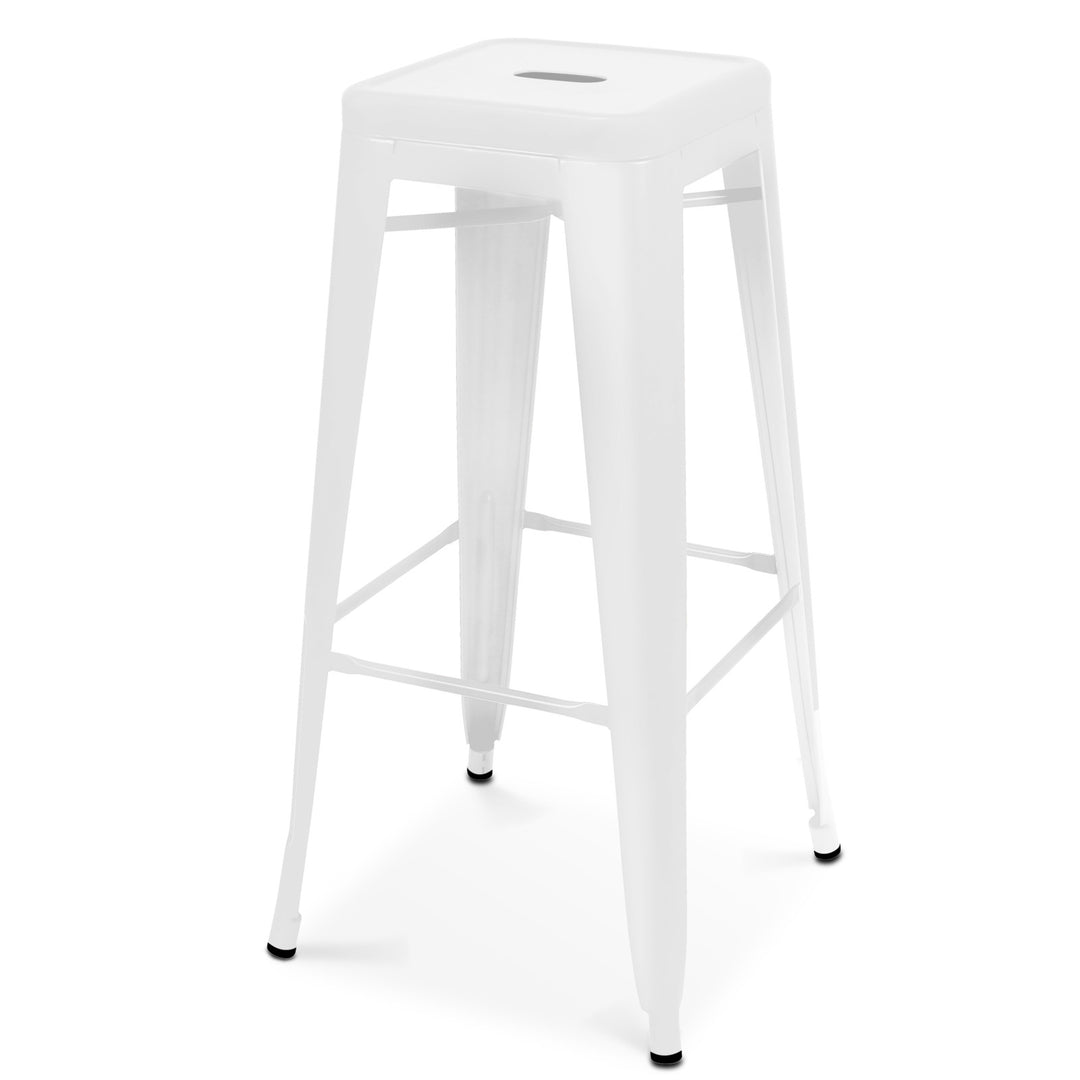 Lot de 4 tabourets de bar extérieur en métal blanc