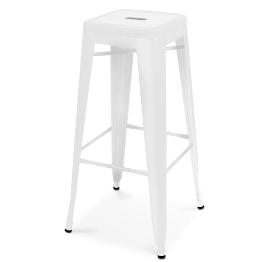 Lot de 4 tabourets de bar extérieur en métal blanc