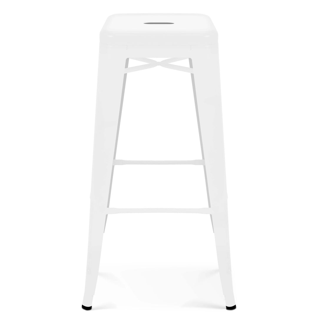 Lot de 4 tabourets de bar extérieur en métal blanc