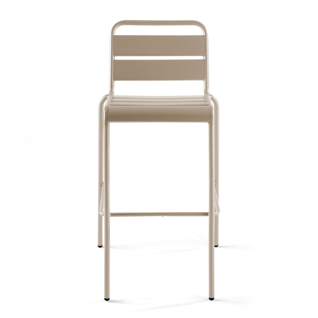 Lot de 4 chaises haute de jardin Oviala en metal taupe PALAVAS