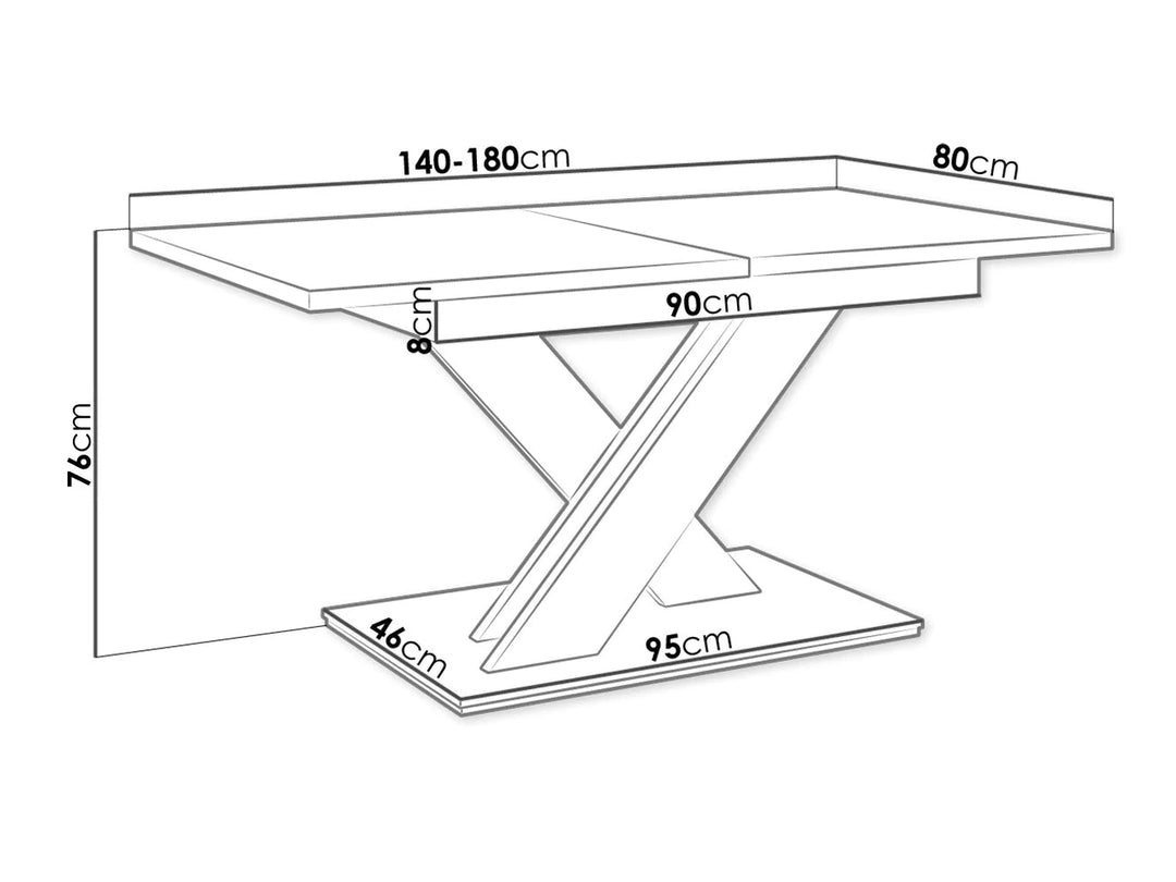 Table MOBILIER 1 Decium (Blanc + Béton) — photo produit