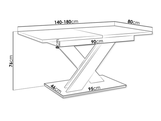 Table MOBILIER 1 Decium (Blanc + Béton) — photo produit