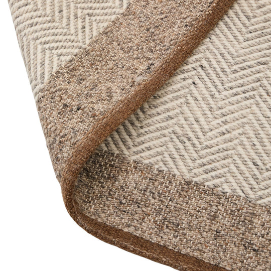 Tapis KAVE HOME Nifelia jacquard en laine beige 200x300cm