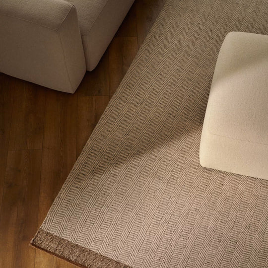 Tapis KAVE HOME Nifelia jacquard en laine beige 200x300cm
