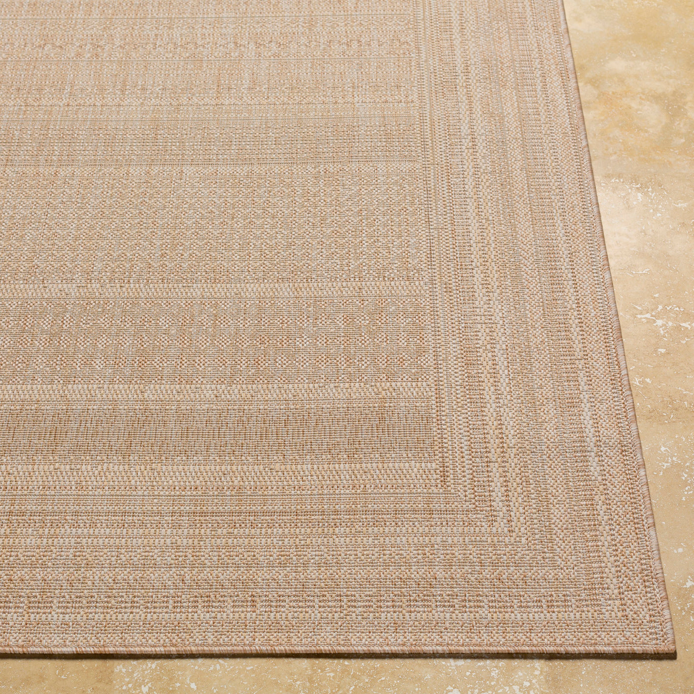 Tapis d'Extérieur/Intérieur Aspect Jute Beige/Ivoire Khoy