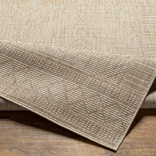 Tapis d'Extérieur/Intérieur Aspect Jute Beige/Ivoire 5 Kura