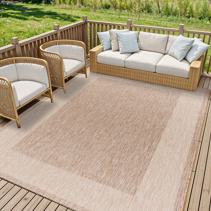 Tapis Surya Layla aspect jute extérieur beige ivoire