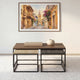 Set de 3 tables CASANOVA Opal basses rectangulaires 110 cm pieds en bois foncé et métal — photo produit