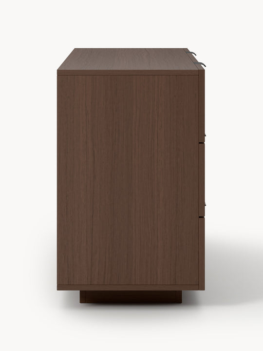 Commode WESTWING Sato 6 tiroirs en bois foncé — photo produit