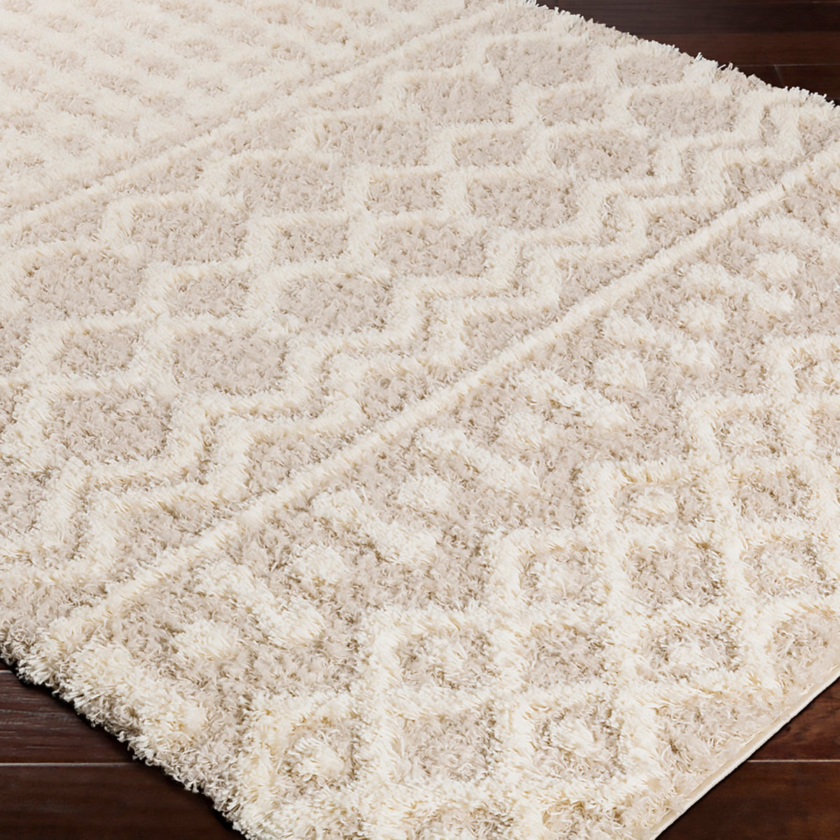 Tapis Shaggy Bohème Ivoire/Beige Dubai