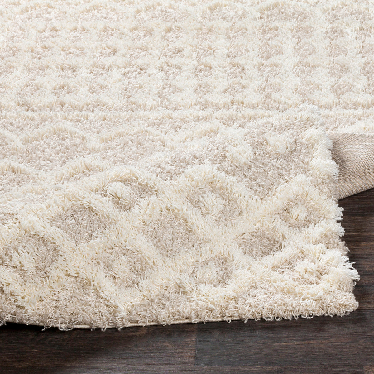Tapis Shaggy Bohème Ivoire/Beige Dubai