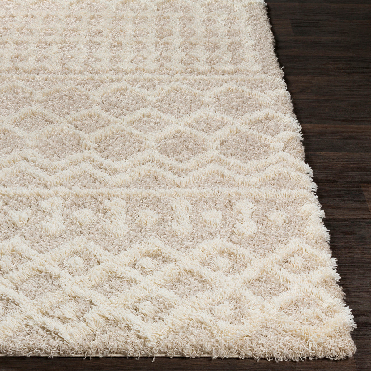 Tapis Shaggy Bohème Ivoire/Beige Dubai