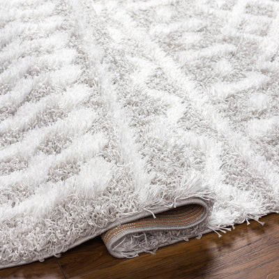 Tapis Shaggy Bohème Blanc/Gris Dubai