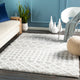 Tapis Shaggy Bohème Blanc/Gris Dubai