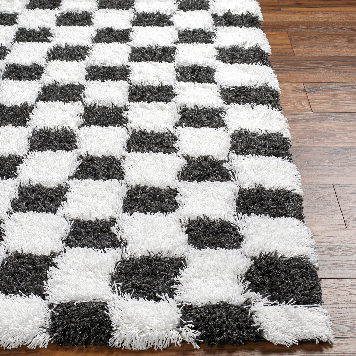 Tapis Shaggy à Carreaux Dewas