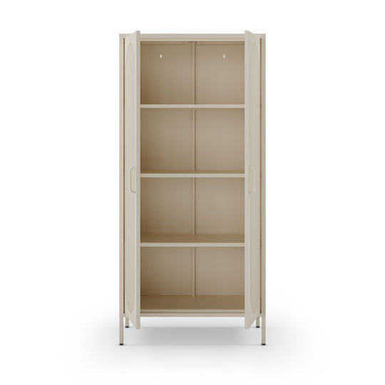 Vaisselier DRAWER Zio 2 portes en métal beige H170cm