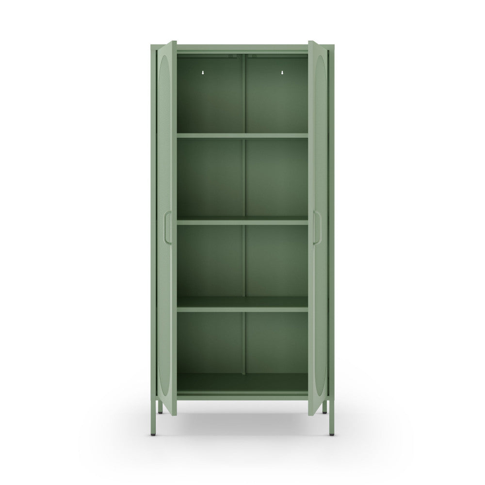 Vaisselier DRAWER Zio 2 portes en métal H170cm Vert Menthe