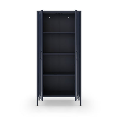 Vaisselier DRAWER Zio Bleu 2 portes en métal H170cm