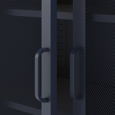 Vaisselier DRAWER Zio Bleu 2 portes en métal H170cm