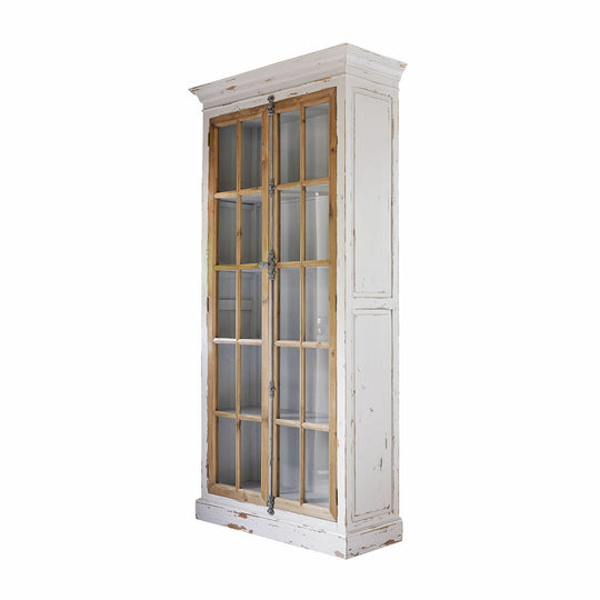 Vitrine Philippe 2 portes bois gris vieilli Loberon — photo produit