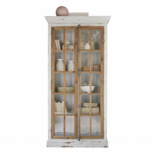 Vitrine Philippe 2 portes bois gris vieilli Loberon — photo produit