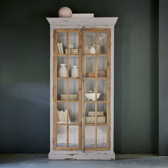 Vitrine Philippe 2 portes bois gris vieilli Loberon — photo produit