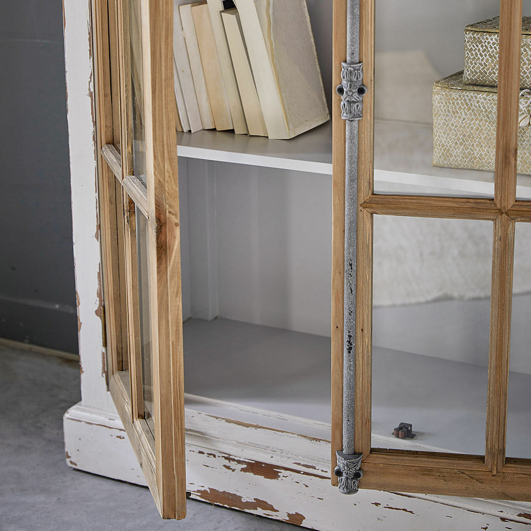 Vitrine Philippe 2 portes bois gris vieilli Loberon — photo produit