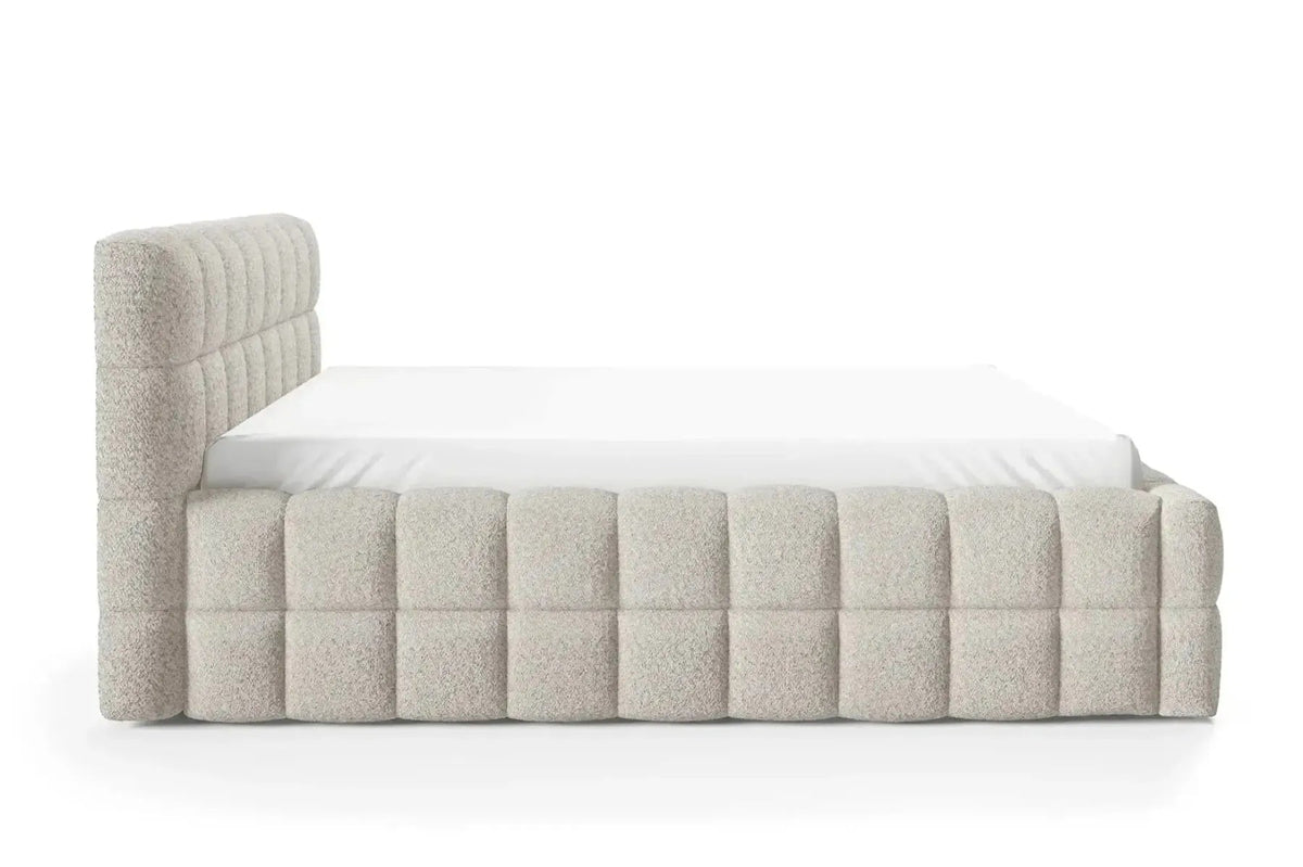 Lit coffre CASANOVA PARIS Voltaire bouclette beige 180x200 — photo produit