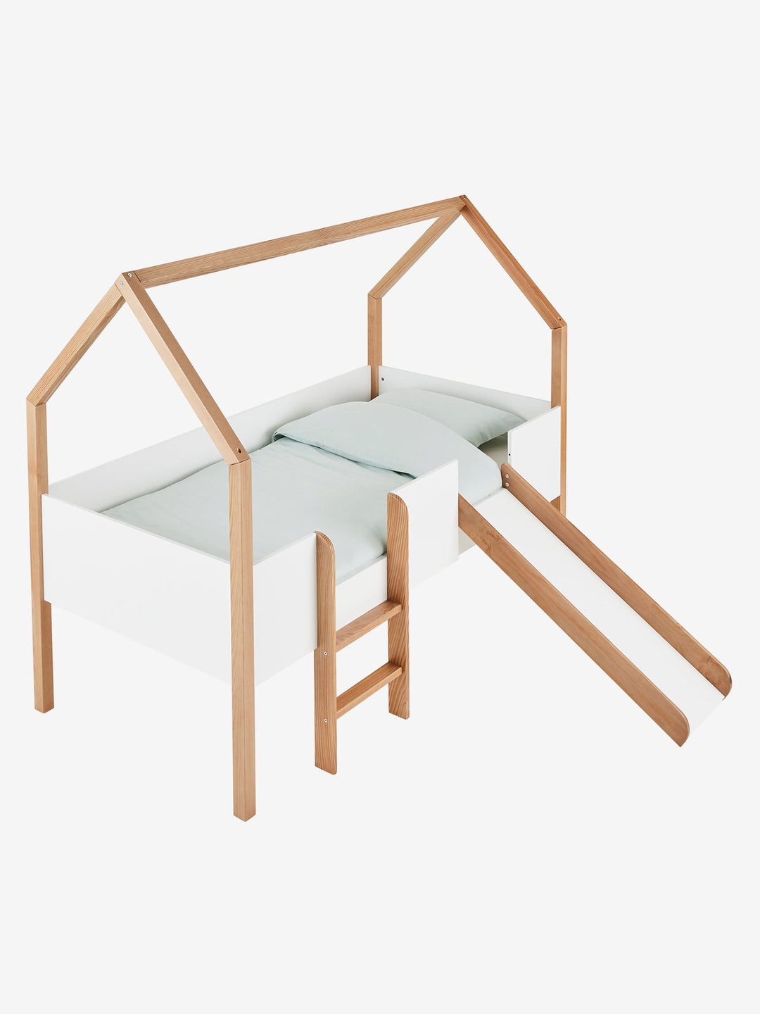 Lit cabane VERTBAUDET toboggan blanc