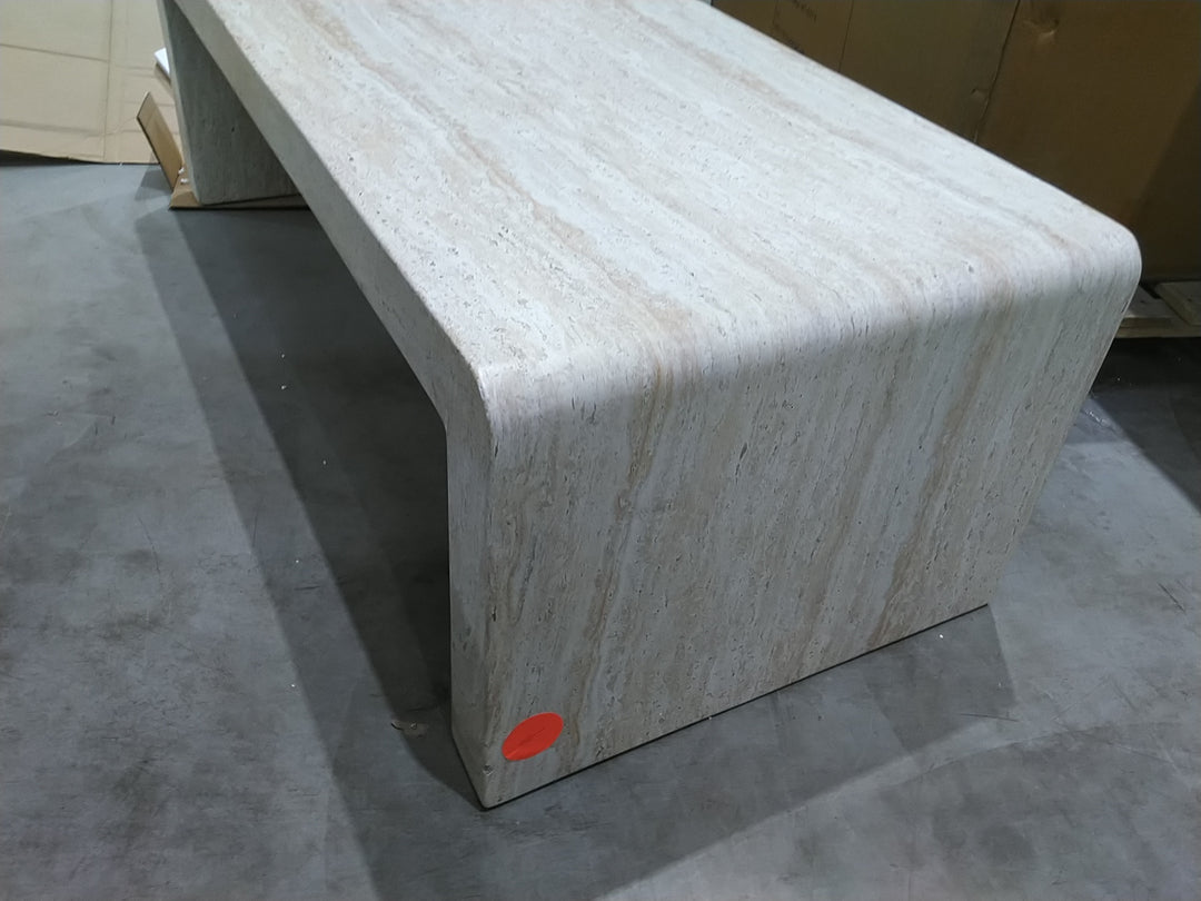 Table basse DRAWER Tocoa effet travertin 120x55cm