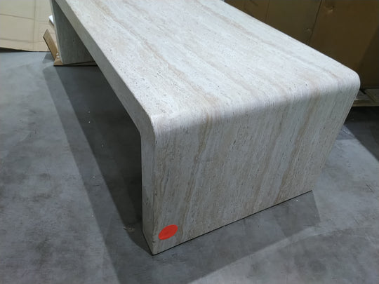 Table basse DRAWER Tocoa effet travertin 120x55cm