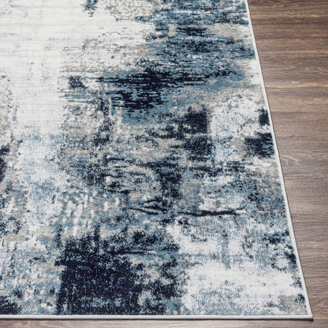 Tapis Abstrait Moderne Bleu/Blanc/Gris Helsinki