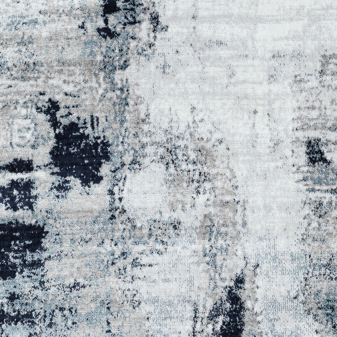 Tapis Abstrait Moderne Bleu/Blanc/Gris Helsinki