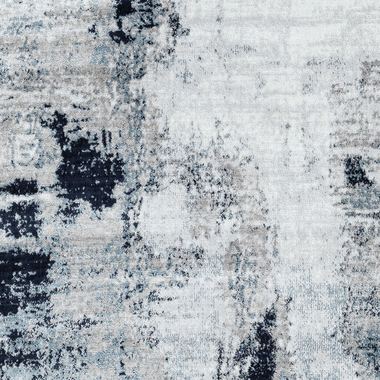 Tapis Abstrait Moderne Bleu/Blanc/Gris Helsinki