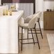 Lot de 2 chaises de bar DRAWER Soren en tissu bouclette beige chiné et métal H65cm