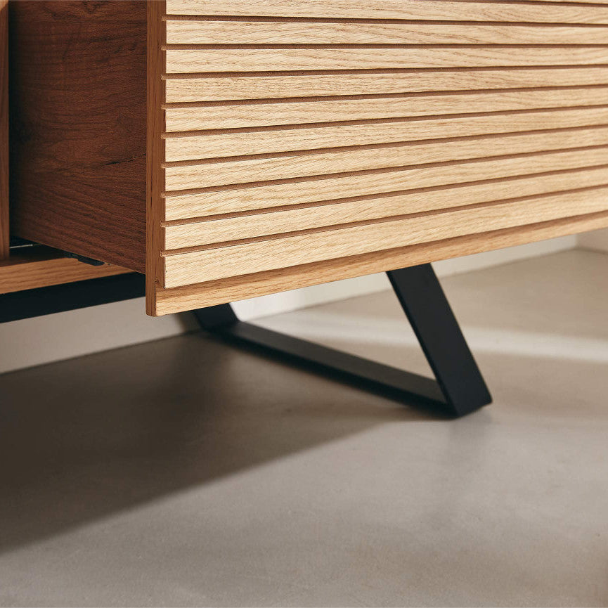 Meuble Tv Lisa Design Zapallar en bois et métal noir 206 Cm