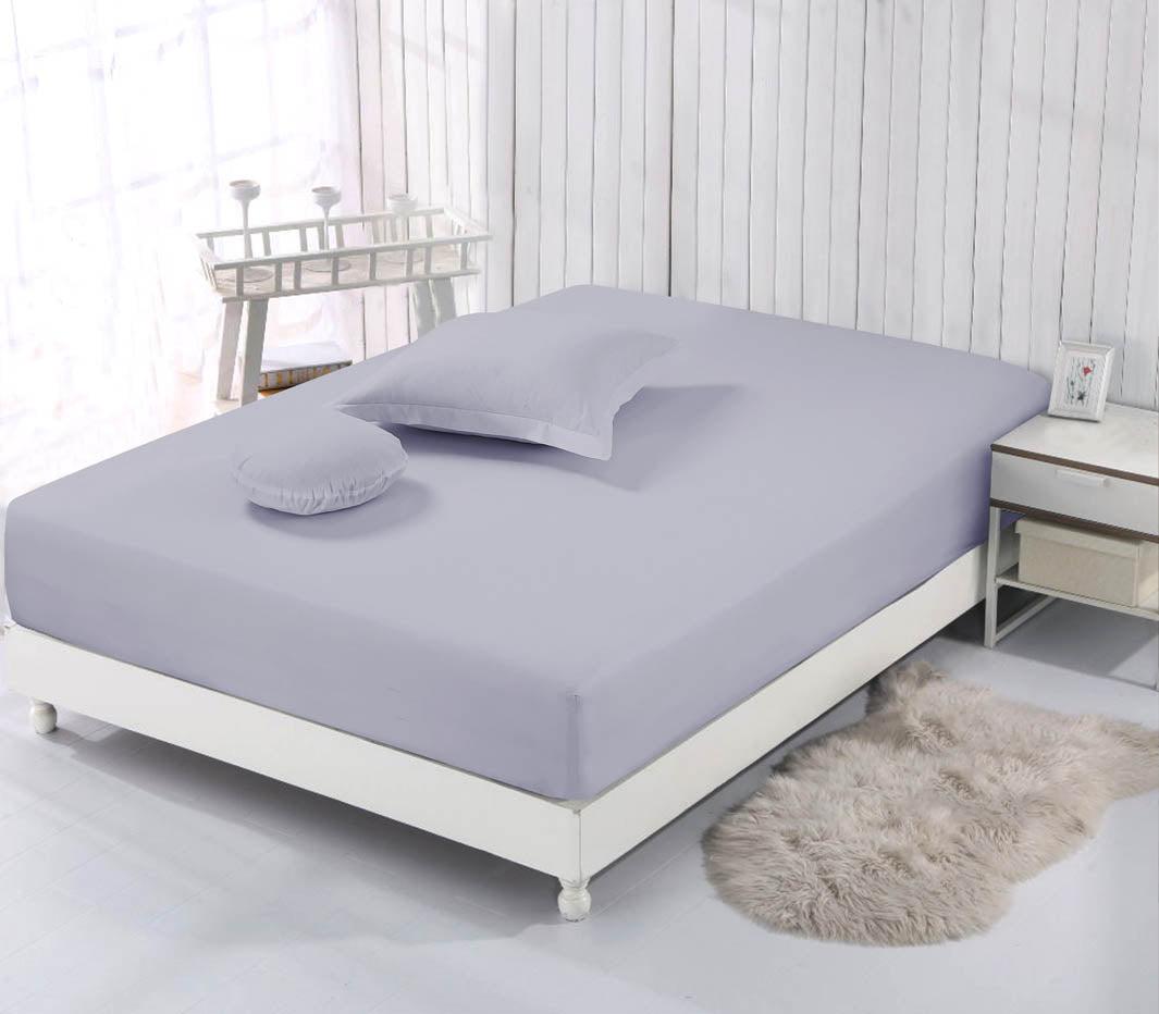 Drap housse 200x200cm flanelle gris