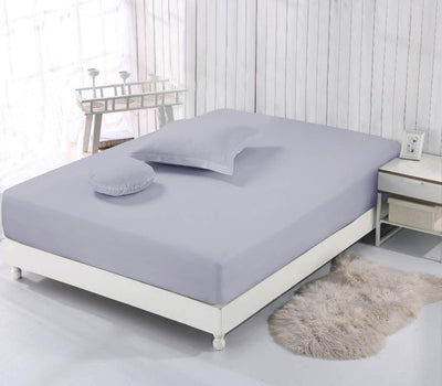 Drap housse 200x200cm flanelle gris