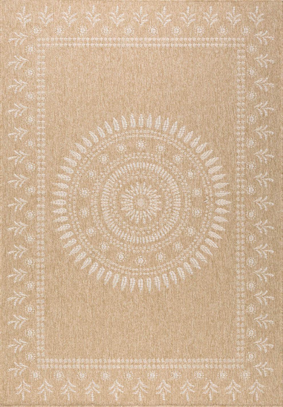 Tapis aspect Jute naturel et blanc 200x290cm