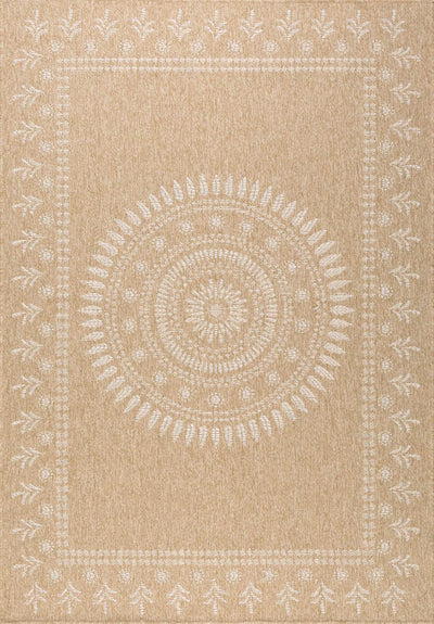 Tapis aspect Jute naturel et blanc 200x290cm