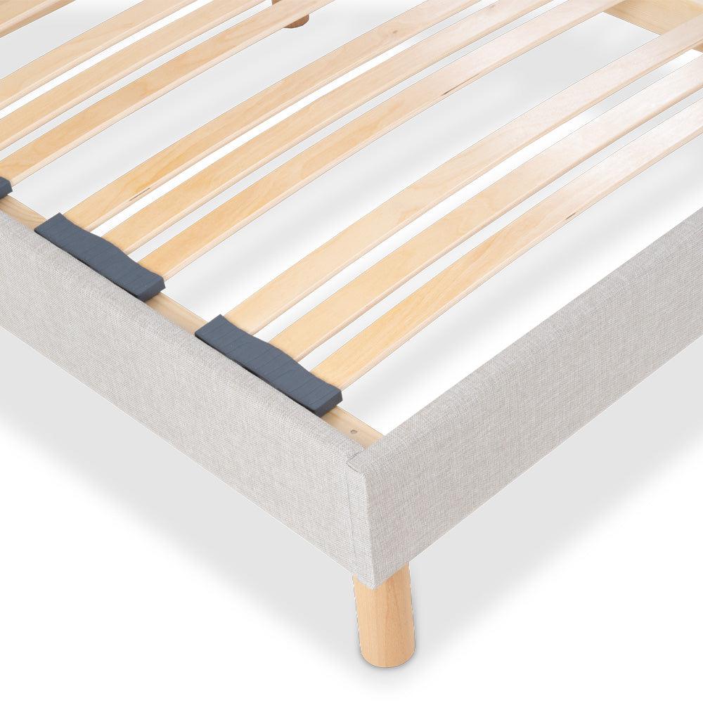 Sommier en bois tapissier gris avec lattes flexibles